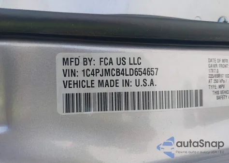 2020 Jeep Cherokee Latitude 4X4 из США, поврежденный, VIN 1C4PJMCB4LD654657